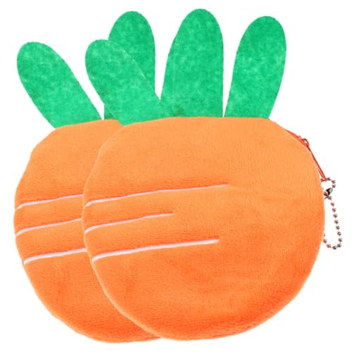 LIFKOME 2stücke Karotten-münzbeutel Für Damen Zip Geldbörse Für Schlüssel Lippenstift Und Kleingeld Niedliches Cartoon-Design Für Reisen Und Täglichen Gebrauch von LIFKOME