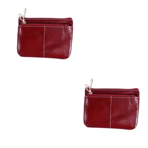 LIFKOME 2St Kreditnehmerin für Frauen Geldbörsen Reißverschlusstasche Vintage-Geldbörse Damen geldbörse geldgeschenke Weihnachten weihnachsgeschenk Ledergeldbörse weibliche Geldbörse rot von LIFKOME