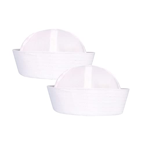 LIFKOME 2stücke Matrosenhüte Weiße Matrosenhüte Kostüm-matrosenhüte Für Party Halloween Karneval Und Cosplay Matrosenmütze Partykostümhüte von LIFKOME
