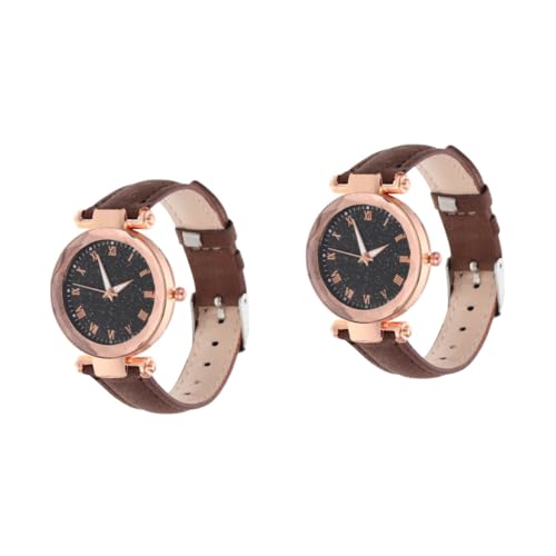 LIFKOME 2stücke Damen Armbanduhr Mit Verstellbarem Lederarmband Klassisches Design Mit Römischen Ziffern Elegantes Und Stabile Materialien Für Modebewusste Frauen Und Mädchen von LIFKOME
