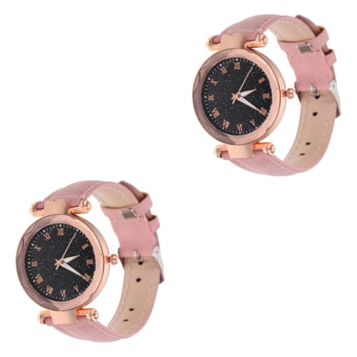 LIFKOME 2stücke Damen Armbanduhr Mit Verstellbarem Lederarmband Modische Quarzuhr Mit Römischem Ziffernblatt Für Freizeit Und Besondere Anlässe Elegantes Design Für Frauen Und von LIFKOME