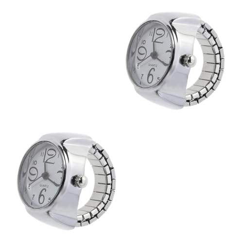 LIFKOME 2St Ringuhr für Damen Fingeruhr mit elastischem Digitaluhren für Herren Digitale Uhren mitarbeiter mitarbeitergeschenke Ringuhr rot für Mädchen Weiß von LIFKOME