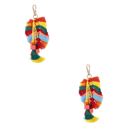 LIFKOME 2St Schlüsselanhänger mit Quaste kreativer Schlüsselanhänger Quastenschlüssel Kreativer Schlüsselhalter Stilvoller Schlüsselanhänger Schlüsselringe Taschenanhänger Schlüsseldekore von LIFKOME