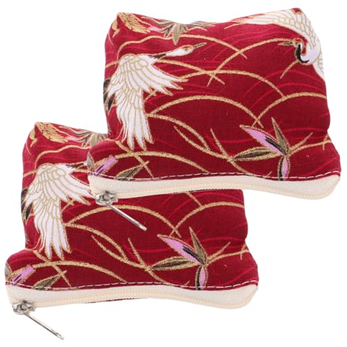 LIFKOME 2stücke Vintage Mini Geldbörse Mit Reißverschluss Design Praktische Kosmetiktasche Und Schlüsselhalter Für Münzen Und Kleine Schmuckstücke Für Damen Und Unterwegs von LIFKOME