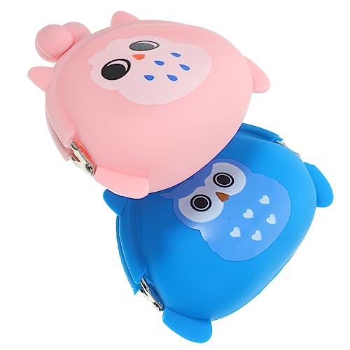 LIFKOME Niedliche Geldbörse Mit Cartoon-Eule Für Damen Und Mädchen 2 Stück Silikon Wechselgeldbörse Kopfhörertasche Praktisches Multifunktionsgeschenk von LIFKOME