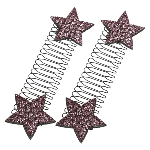 LIFKOME 2St Stern Haarnadel Unsichtbare Haarnadeln Farbenfrohes Haarschmuck Haarband Clips Federstirnband Haarnadeln für dickes Haar Haarkammklammern Haarkammhalter Stoff Violett von LIFKOME