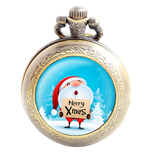 LIFKOME 2stücke Retro Weihnachts-taschenuhr Mit Kette Stilvolle Tragbare Uhr Für Weihnachten Leicht Zu Tragen Für Festliche Outfits Geeignet Für Damen Und Herren von LIFKOME