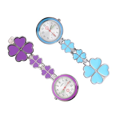 LIFKOME 2stücke Damen Taschenuhren Aus Edelstahl Lustige Clip-Uhren Für Pflegekräfte Tragbar Und Praktisch Als Modisches Accessoire Für Berufsalltag von LIFKOME