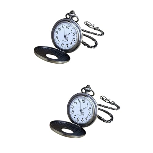 LIFKOME 2 Stücke Elegante Bronze Taschenuhr Kette Mechanische Quarzuhr Einzigartige Vatertag von LIFKOME