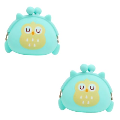 LIFKOME 2stücke Kawaii Cartoon Tier Geldbörse Mini Geldbeutel Für Kleingeld Id-Karten Und Münzen Leuchtendes Grün Eule Für Erwachsene von LIFKOME