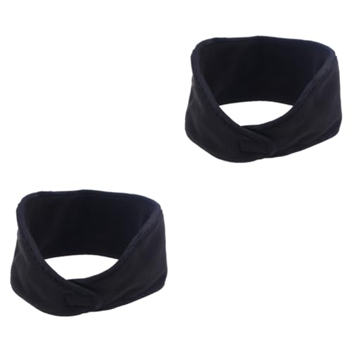 LIFKOME 2stücke Doppellagiges Fleece-stirnband Für Herren Und Damen Warmes Elastisches Kopfband Mit Ohrenschutz Für Laufen Radfahren Skifahren Und Outdoor-aktivitäten Schwarz von LIFKOME