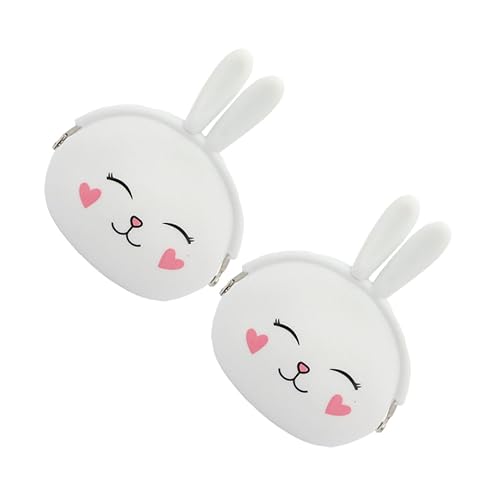 LIFKOME 2stücke Kleine Geldbörse Weiße Hasenform Tragbare Münzbörse Für Mädchen Schlüssel Und Wechselgeldtasche Leicht Und Handlich Für Unterwegs von LIFKOME