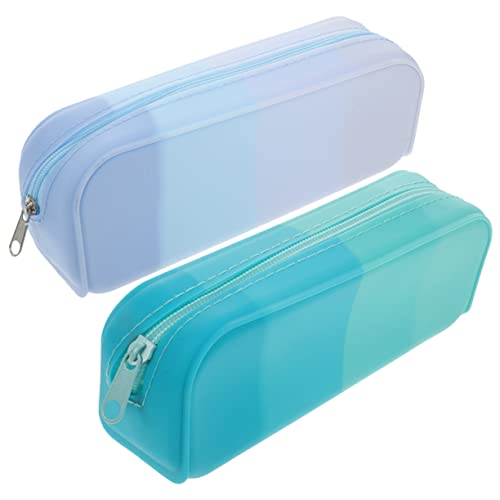 LIFKOME 2 Stück Ästhetisches Silikon Federmäppchen Für Mädchen Süßes Und Praktisches Design Reißverschluss Groß Genug Für Stifte Und Kosmetik Für Schule Und Büro von LIFKOME