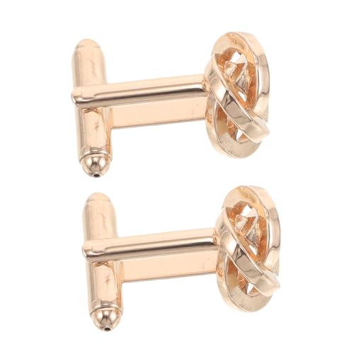 LIFKOME 2Stücke Herren Manschettenknöpfe Kupfer mit Gedrehtem Knoten Design für Hochzeiten Gala Formelle Anlässe Stilvolle Französische Hemdmanschettenknöpfe von LIFKOME
