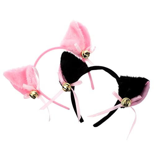 LIFKOME 2stücke Haarreif Mit Katzenohren Für Junge Mädchen Ohrhaarreifen Aus Hochwertigem Stoffmaterial Tierstirnband Für Cosplay-kopfschmuck Und Tägliche Dekoration von LIFKOME