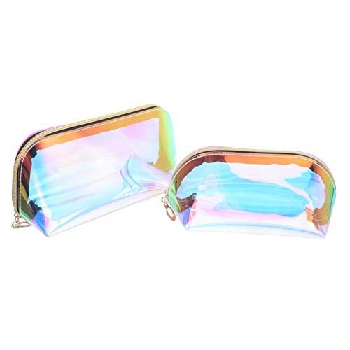 LIFKOME 2stücke wasserdichte Handtasche Schillernde Schminktasche Makeup Tools Organizer Hologramm Kulturbeutel Reise Kosmetiktasche Aufbewahrungstasche Für Kosmetika Tragbare Make-up-tasc von LIFKOME