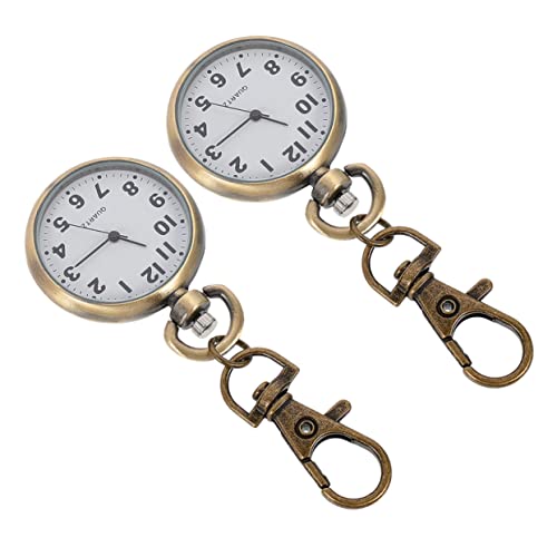 LIFKOME 2stücke Krankenschwester Taschenuhr Schlüsselanhänger Uhr Anhänger Minimalist Einfach Titanmetall Für Frauen Für Krankenschwester von LIFKOME