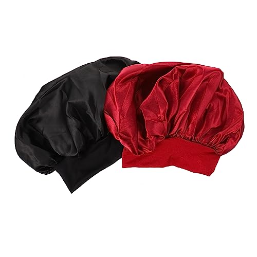 LIFKOME 2Stücke Schlafmütze Für Damen Hohe Elastizität Haarkopfhaube Kopfbedeckung Für Haarpflege Und Weinrot Weich Und Bequem Für Chemotherapie Und Schlafgebrauch von LIFKOME