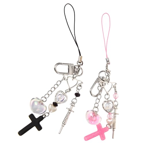LIFKOME 2stücke Kreuz Schlüsselanhänger Aus Metall Multifunktionale Handy Und Taschenanhänger Praktische Bag-Pendants Und Modische Accessoires Für Frauen Und Mädchen von LIFKOME