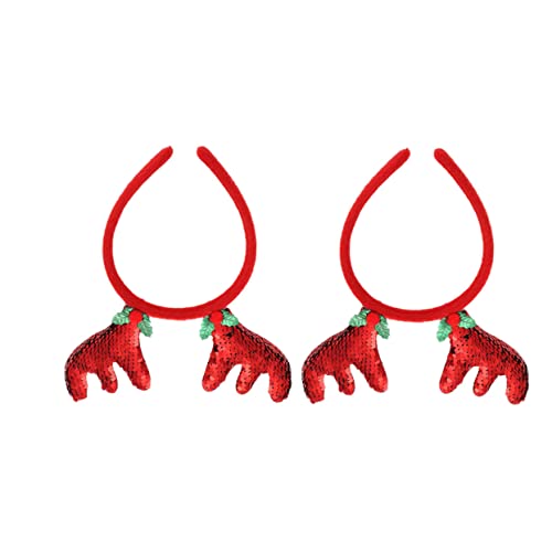 LIFKOME 2er Set Weihnachts Haarreif Mit Glitzer Rentiergeweih Kreatives Weihnachts Haarband Für Erwachsene Und Perfekte Partydekoration Für Festliche Anlässe von LIFKOME
