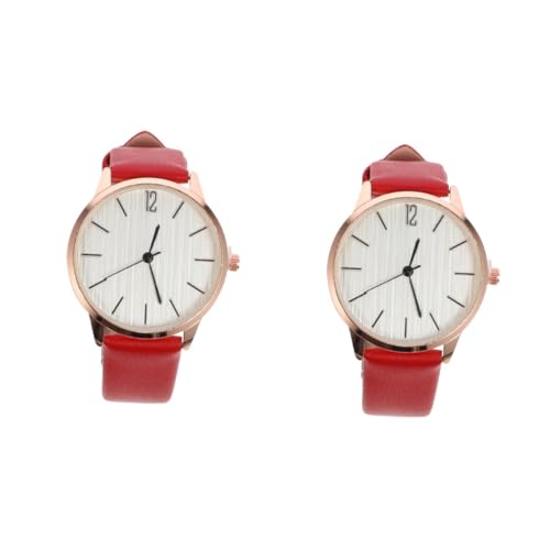 LIFKOME 2st Anschauen Gürteluhr Für Mädchen Modeuhr Freizeituhr Für Damen Sportuhren Für Herren Armband Für Männer Herrenuhrenarmbänder Einfache Uhr Digitaluhren Für Herren Glas Rot von LIFKOME
