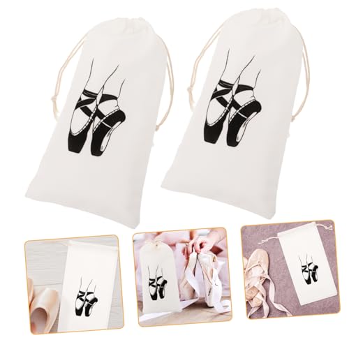 LIFKOME 2stücke Ballettschuhtasche Mit Kordelzug Für Damen Und Mädchen Praktische Tanzbeutel Aus Canvas Für Schuhe Badeanzüge Und Toilettenartikel Geeignet Für Strand Sport Und Reisen von LIFKOME