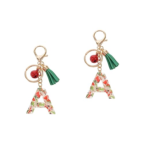 LIFKOME 2stücke Weihnachts Schlüsselanhänger Aus Harz Bunte Buchstaben Keyring Handgemachter Anhänger Für Taschen Personalisierbarer Schlüsselbund Für Und Dekoration von LIFKOME