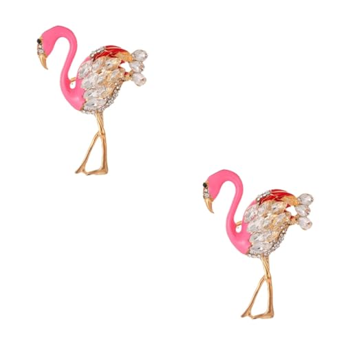 LIFKOME 2st Flamingo-brosche Kostüm Hüte Schmücken Strassstifte Dekorative Broschennadel Schal Brosche Anstecknadel Für Damenbekleidung Strassnadel Schalnadel Zubehör Fräulein von LIFKOME