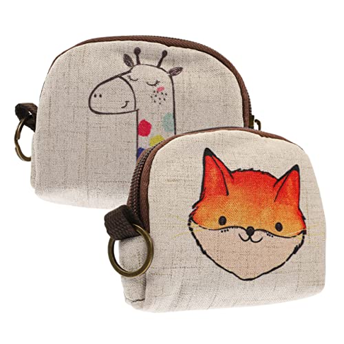 LIFKOME 2stücke Münzbeutel Cartoon Geldbörse Kreditkartentasche Für Damen Mädchen Klein Wechselbeutel Mit Reißverschluss Für Reisen Bargeld Schlüssel von LIFKOME