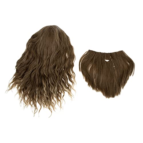 LIFKOME 2st Halloween-perücke Lockenperücke Mit Bart Cosplay-kostüme Perücke Mit Falschem Bart Halloween-kostüm-perücke Männer Cosplay Bart Männliche Perücken Golden Kunstfaser von LIFKOME