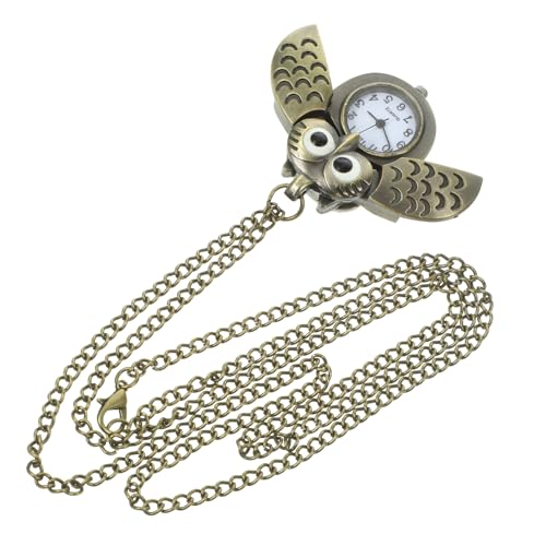 LIFKOME 2st Halskette Mit Taschenuhr Mann Beobachten Halsketten J-Halskette Für Damen Kinder Halskette Uhr Mit Eulenanhänger Bronzene Taschenuhr Herrentaschenuhr Anhänger Für Männer von LIFKOME