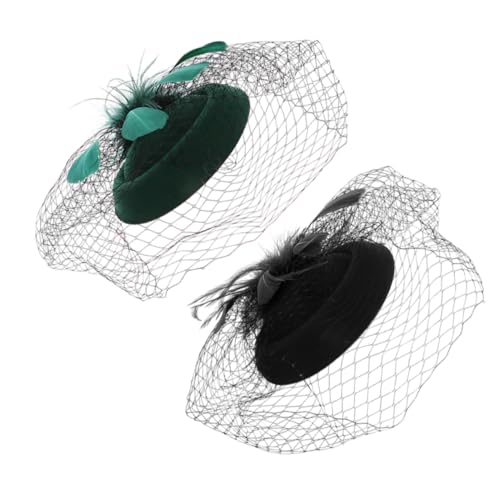 LIFKOME 2stücke Vintage Pillbox Hut Mesh Stirnbänder Mit Schleier Haarschmuck Für Hochzeit Geburtstag Frauen Mädchen Kopfschmuck Fascinators Für Teeparty Braut von LIFKOME