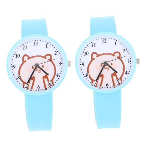 LIFKOME 2stücke Uhr Aus Silikon Lustige Cartoon Armbanduhr Für Schüler Alltagsstil Für Schule Und Freizeit von LIFKOME