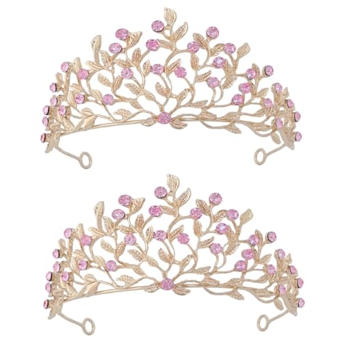 LIFKOME 2st Krone Stirnbänder Haarschmuck Für Die Hochzeit Hochzeits-tiara Haarschmuck Für Bräute Tiara Für Frauen Tiaras Rosa Europäisch Und Amerikanisch Braut Strass Stirnband von LIFKOME