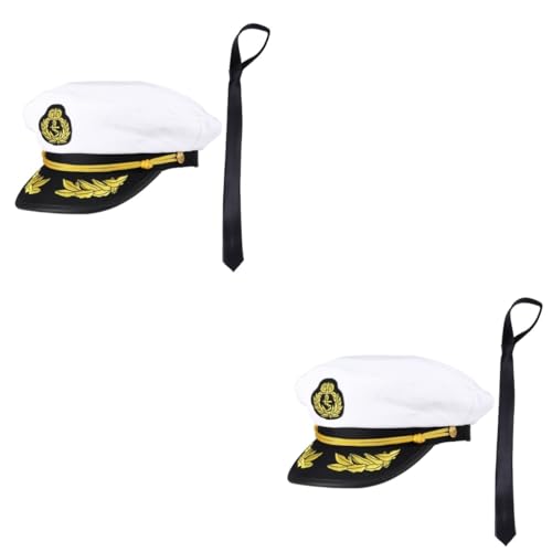 LIFKOME 2st Marineblauer Kostümhut Kapitänsmützen Erwachsene Kapitänsmützen Für Männer Matrosenmütze Frauen Kapitänsuniform Matrosenhut Partykostüm von LIFKOME