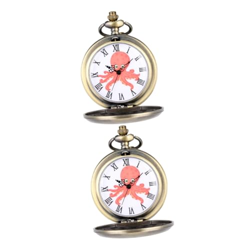 LIFKOME 2stücke Vintage Taschenuhr Im Retro-Stil Mit Metall-Design Tragbare Hängende Uhr Für Und Für Kostüme Und Besondere Anlässe von LIFKOME