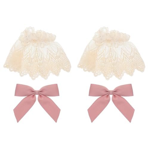 LIFKOME 2stücke Spitzen-armmanschetten Für Frauen Weiße Lolita-spitzen-armmanschetten Mit Rüschenmanschetten Für Lolita-kostüme Und Halloween von LIFKOME