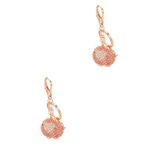 LIFKOME 2 Stücke Elegante Strass Kristall Herz Schwein Schlüsselbund Auto Schlüsselring Frauen Auto Brief Charme von LIFKOME
