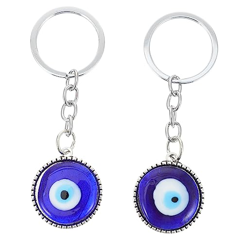 LIFKOME 2stücke Türkischer Böses Auge Schlüsselanhänger Mit Blauen Anhängern Kreative Für Handtaschen Und Rucksäcke Für Schlüsselorganisation Und Dekoration von LIFKOME