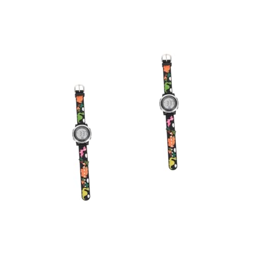 LIFKOME 2stücke Junge Mädchen Cartoon Digitaluhr wasserdichte -Armbanduhr Für Jungen Und Mädchen Umweltfreundliches Material Bequem Und Sicher Für Outdoor-aktivitäten Dinosaurier von LIFKOME