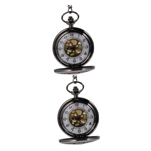 LIFKOME 2stücke Vintage Taschenuhr Mit Kette Elegante Retro-Design Präzise Mechanische Bewegung Als Für Männer Geeignet Für Besondere Anlässe Und Feierlichkeiten von LIFKOME