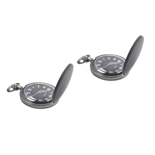 LIFKOME 2stücke Quartz Pocket Watch Schwarz Große Frosted Taschenuhr Für Damen Und Herren Tragbare Quartz Uhr Mit Präziser Zeitmessung Für An Feiertagen von LIFKOME