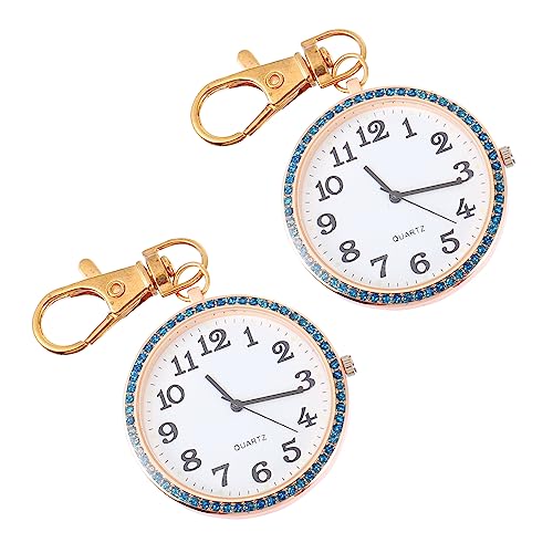 LIFKOME 2stücke Krankenschwester-taschenuhr Clip Keychain Tragbare Unisex Uhr Mit Strass Für Damen Herren Junge Mädchen Als Geschenk Für Halloween Geburtstag Weihnachten von LIFKOME