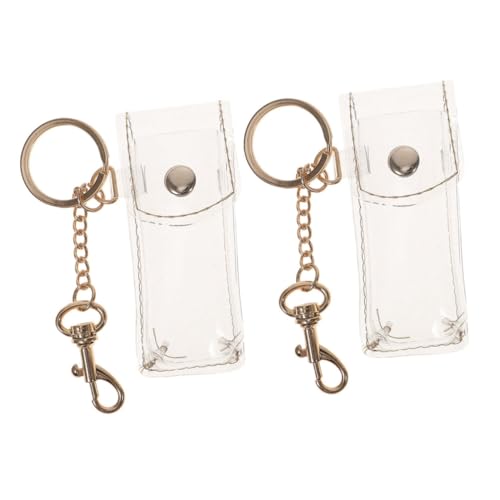 LIFKOME 2st Transparentes Lippenstiftetui Lippenbalsam- Lippenbalsam-schlüsselanhänger Lipgloss-Halter-schlüsselanhänger Feuerzeughalter Schlüsselanhänger Lippentönung PVC von LIFKOME