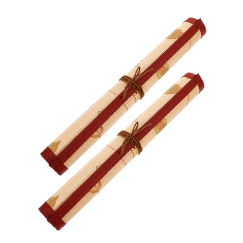 LIFKOME 2stücke Aufrollbare Bambus Pinselverpackungstasche Für Kalligraphiepinsel Tragbarer Pinselhalter-Organizer Für Künstlerstifte Und Malwerkzeuge Geeignet Für Reisen Und von LIFKOME