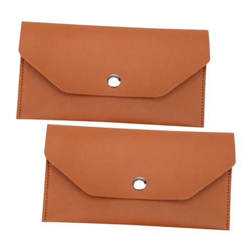 LIFKOME 2stücke Damen Pu Leder Long Clutch Geldbörse Teiliges Wiederverwendbare Budget Umschlag Taschen Für Bargeld Und Dokumente Elegantes Design Rotbraun von LIFKOME