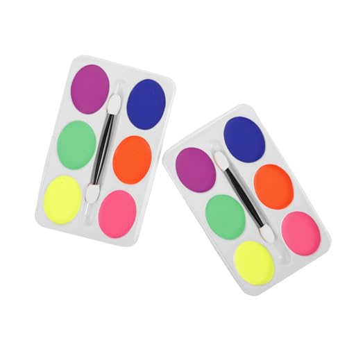 LIFKOME 2stücke Farben Öl-gesichtsfarbenpalette Mit Pinseln Für Clown-theater-make-up Junge Mädchen Halloween Kostüm Bühnenfarbe Leicht Abwaschbar Für Hauttypen von LIFKOME