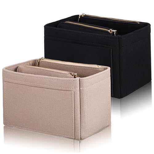 LIFKOME 2stücke Filz-Taschen-Organizer-Einsatz Mit Mehrfach-fächern Reißverschlusstaschen Und Großem Fassungsvermögen Für Make-up Schmuck Und Elektronik in Handtaschen Und Einkaufstaschen von LIFKOME