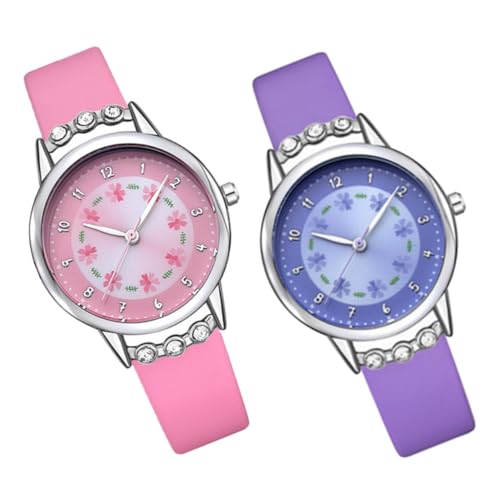 LIFKOME 2stücke Junge Mädchen Cartoon Armbanduhr wasserdichte Quarzuhr Für Mädchen Einstellbare Süßes Design Für Schüler Und von LIFKOME