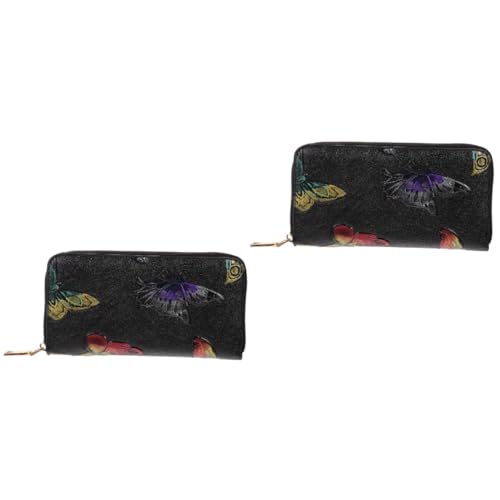 LIFKOME 2stücke Kreatives Geldbeutel Damen Pu Handtasche Mit Schmetterlingsmuster Stilvolle Geldbörse Für Frauen Und Mädchen Für Täglichen Gebrauch Schmetterlingsmuster Pu Geldbörse von LIFKOME